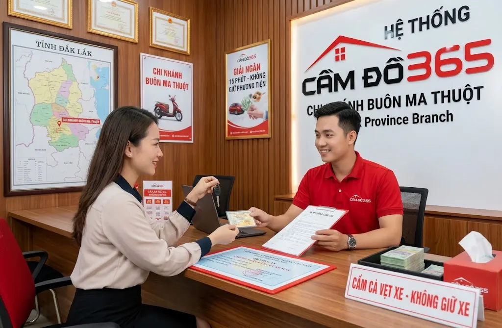 Dịch vụ nhận cầm cà vẹt xe Buôn Ma Thuột uy tín, không giữ phương tiện tại Cầm Đồ 365