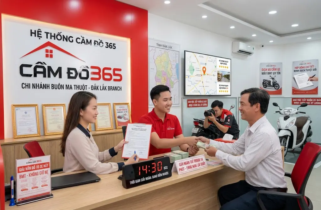 Dịch vụ cầm xe máy BMT uy tín, hợp đồng minh bạch tại Cầm Đồ 365