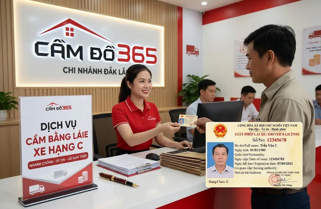 Dịch vụ cầm bằng lái xe hạng c uy tín tại Cầm Đồ 365