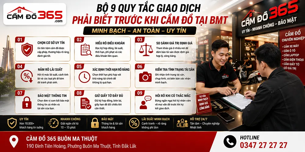 Bộ 9 Quy Tắc Giao Dịch Phải Biết Trước Khi Cầm Đồ Tại BMT
